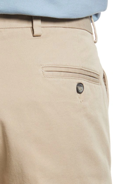 Berle Charleston Khakis Flat Front Cotton Twill Chinos In Khaki