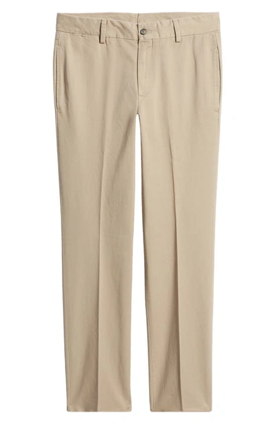 Berle Charleston Khakis Flat Front Cotton Twill Chinos In Khaki