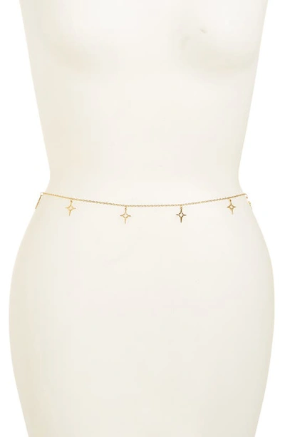 Shop Bella Dona Bella Doña Twinkle Charm Belly Chain In Gold