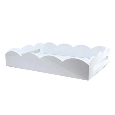 Addison Ross Ltd White Medium Lacquered Scallop Serving Tray In White