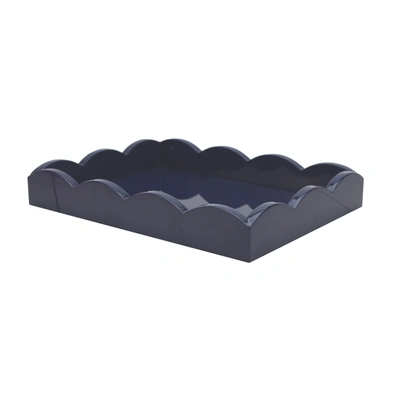 Addison Ross Navy Small Lacquered Scalloped Tray