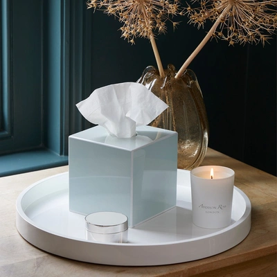Addison Ross Ltd White Straight Sided Round Medium Lacquered Tray