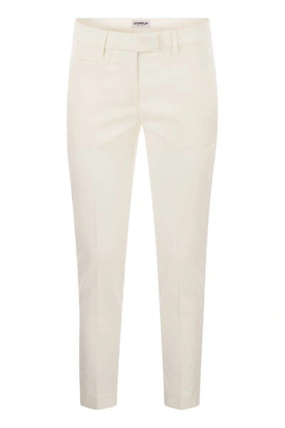 Shop Dondup Perfect - Slim Fit Stretch Trousers In White