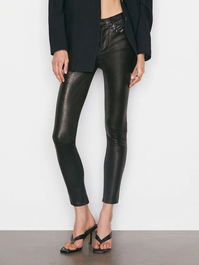 Shop Frame Le Skinny De Jeanne Leather Pants Washed Black