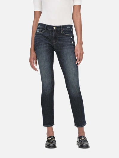 Shop Frame Le Garcon Crop Jeans In Blue