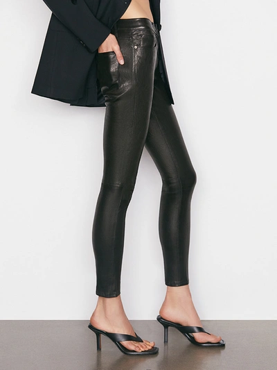 Shop Frame Le Skinny De Jeanne Leather Pants In Black