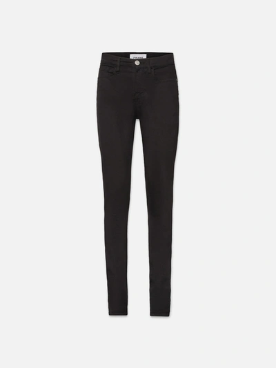 Shop Frame Le High Skinny Jeans Film Noir Denim In Black