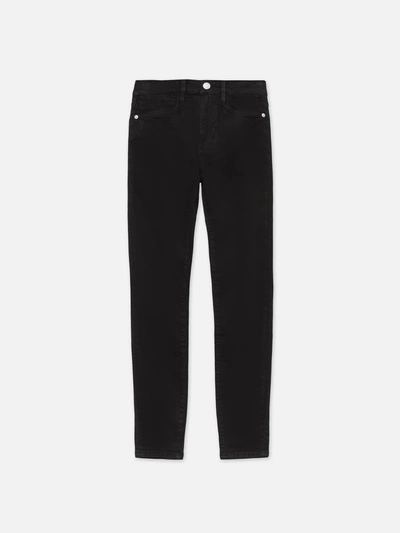 Frame 24 Hour Cropped High-rise Skinny Jeans In Black