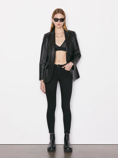 Frame 24 Hour Cropped High-rise Skinny Jeans In Black