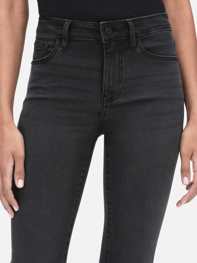 Shop Frame Le Crop Mini Raw Edge Bootcut Jeans In Black