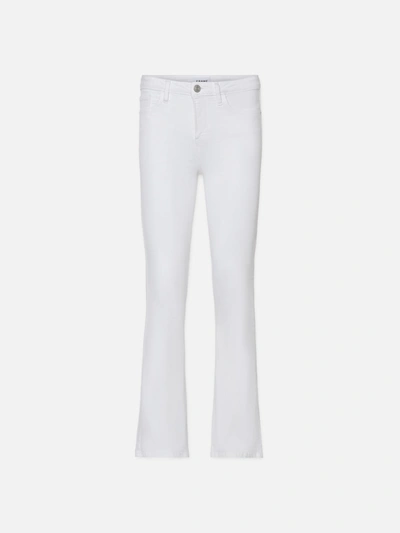 Shop Frame Le Crop Mini Bootcut Jeans In White