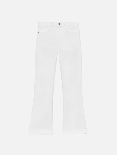 Frame Le Crop Mid Rise Cropped Bootcut Jeans In Blanc In White