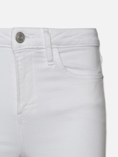 Frame Le Crop Mid Rise Cropped Bootcut Jeans In Blanc In White