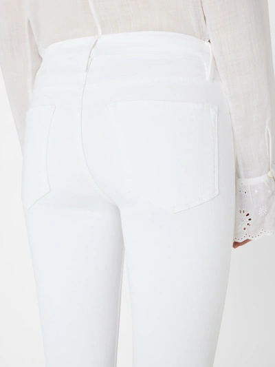 Frame Le Crop Mid Rise Cropped Bootcut Jeans In Blanc In White