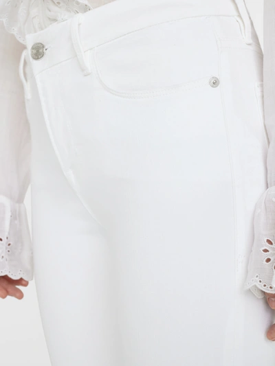 Frame Le Crop Mid Rise Cropped Bootcut Jeans In Blanc In White