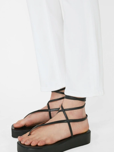 Frame Le Crop Mid Rise Cropped Bootcut Jeans In Blanc In White