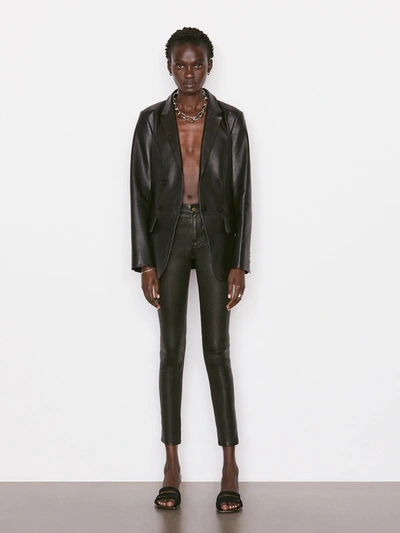 Frame Le Skinny Stretch-leather Pants In Black