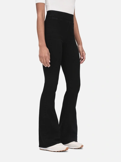 Shop Frame The Jetset Flare Jeans Sheen Noir Denim In Black