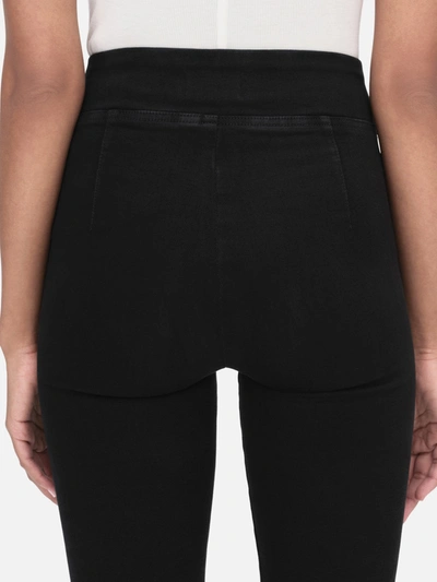 Shop Frame The Jetset Flare Jeans Sheen Noir Denim In Black