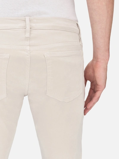 Shop Frame L'homme Slim Brushed Twill Jeans Milk Beige Denim In White