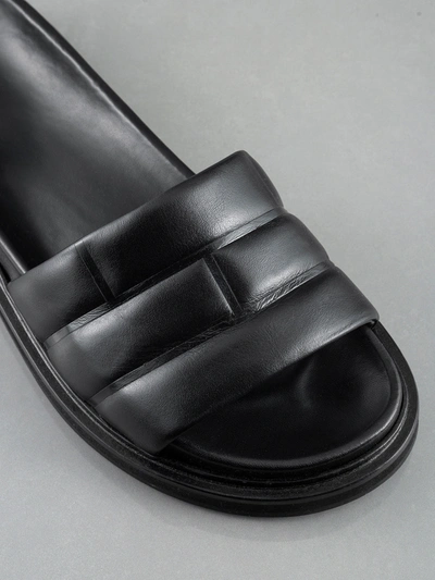 Shop Frame Men's Sandals Noir Leather In Black
