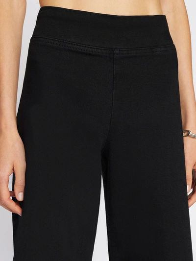 Shop Frame The Jetset Wide Crop Jeans Sheen Noir Denim In Black