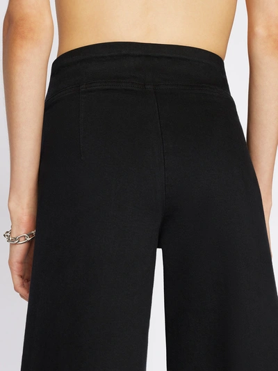 Shop Frame The Jetset Wide Crop Jeans Sheen Noir Denim In Black