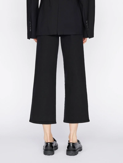 Frame The Jetset Wide Crop Sheen Noir In Black