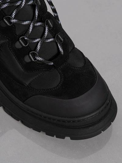 Frame Hiking Lug Sole Boots In Black
