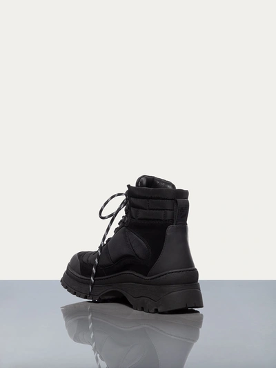Shop Frame Hiking Lug Sole Boots In Black