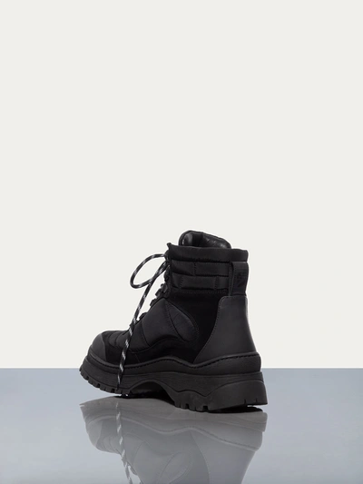 Frame Hiking Lug Sole Boots In Black