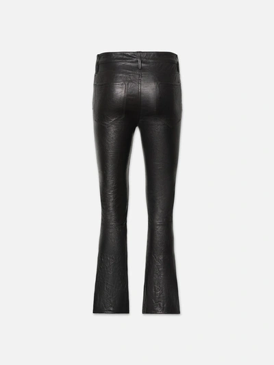 Shop Frame Leather Le Crop Mini Boot Pants Washed Black