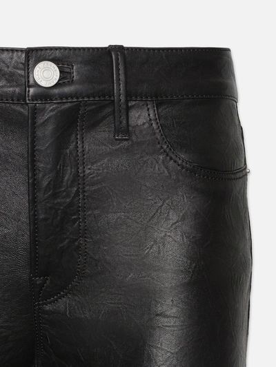 Shop Frame Leather Le Crop Mini Boot Pants Washed Black