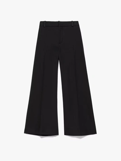 Shop Frame Le Palazzo Crop Trouser Pants Noir Cotton In Black