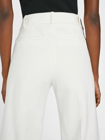 Shop Frame Le Palazzo Crop Trouser Pants Bone Cotton In White
