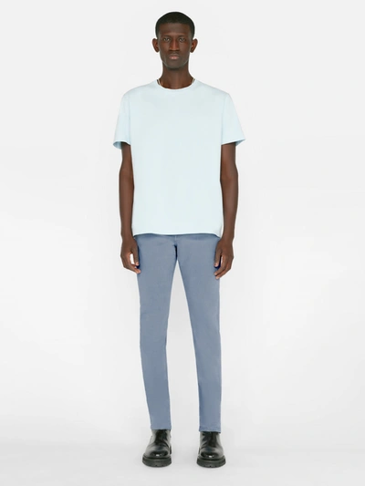 Shop Frame L'homme Slim Brushed Twill Jeans Sky Blue Denim In White