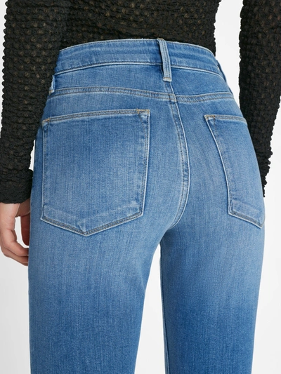 Shop Frame Le Easy Flare Jeans Drizzle Denim In Blue