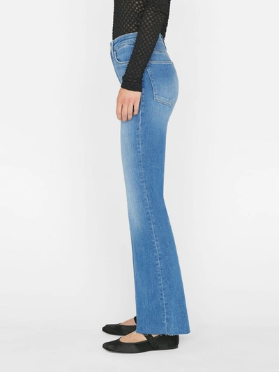 Shop Frame Le Easy Flare Jeans Drizzle Denim In Blue