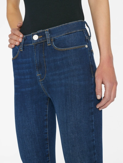 Shop Frame Le High Skinny Outseam Slit Jeans Majesty Denim In Blue