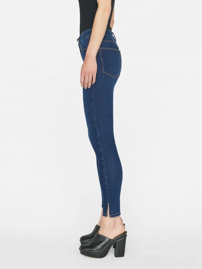 Shop Frame Le High Skinny Outseam Slit Jeans Majesty Denim In Blue
