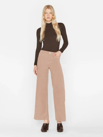 Shop Frame Le Slim Palazzo Corduroy Jeans In Neutrals