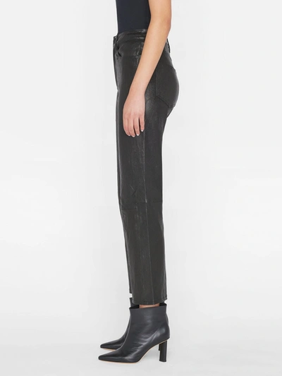 Shop Frame Le Jane Crop Leather Pants Noir In Black
