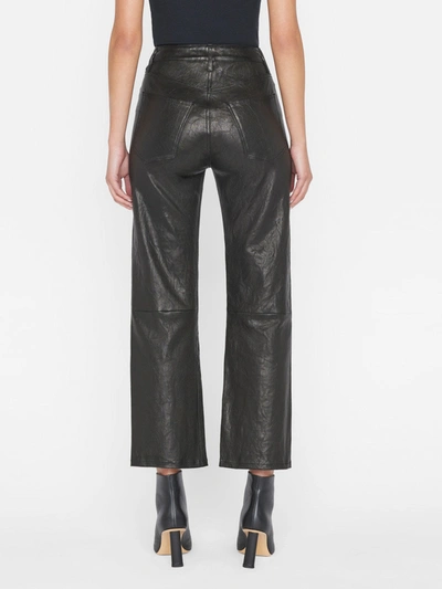 Shop Frame Le Jane Crop Leather Pants Noir In Black