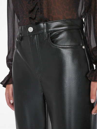 Shop Frame Recycled Leather Le Jane Crop Pants In Black