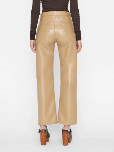 Shop Frame Recycled Leather Le Jane Crop Pants Light Camel In Brown