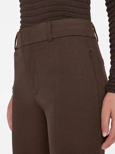 Shop Frame Le High Flare Split Trouser Pants In Brown
