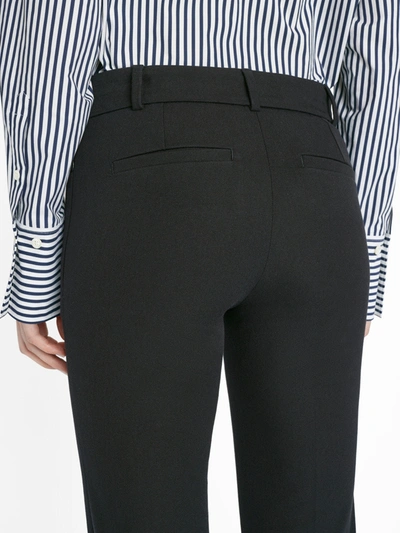 Shop Frame Le High Flare Split Trouser Pants Noir Cotton In Black