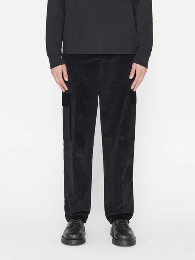 Shop Frame Wide Wale Corduroy Cargo Pants Noir Cotton In Black