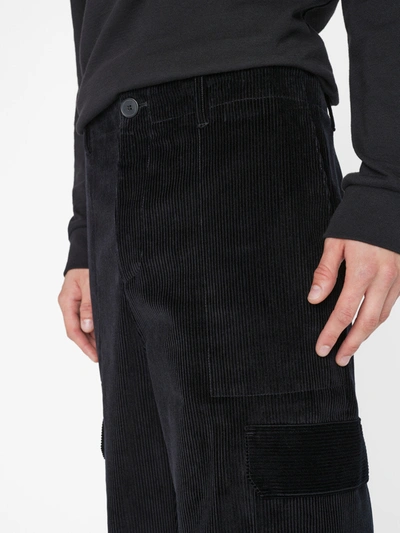 Shop Frame Wide Wale Corduroy Cargo Pants Noir Cotton In Black