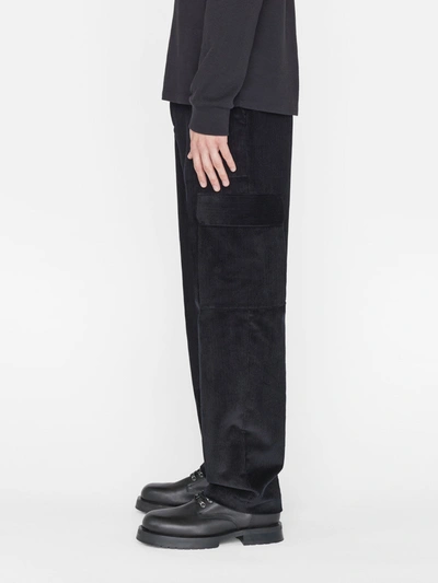 Shop Frame Wide Wale Corduroy Cargo Pants Noir Cotton In Black